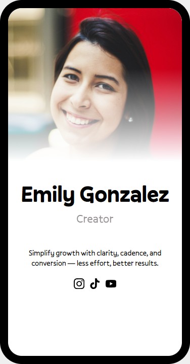 Emily's SocialPage layout